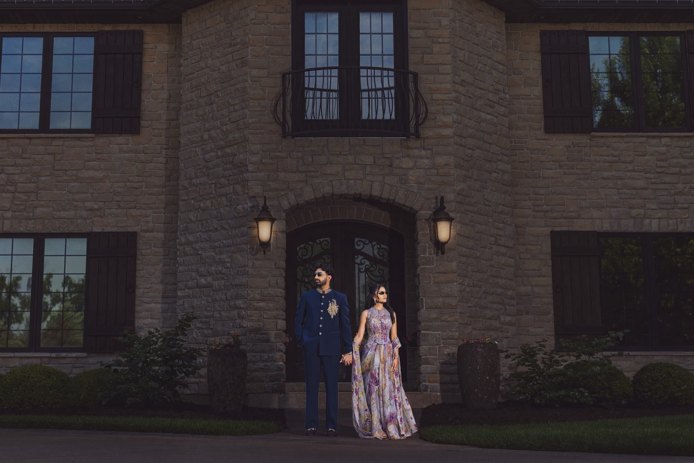Aniketa and Dhruv at their engagement celebration in Columbia, MO
