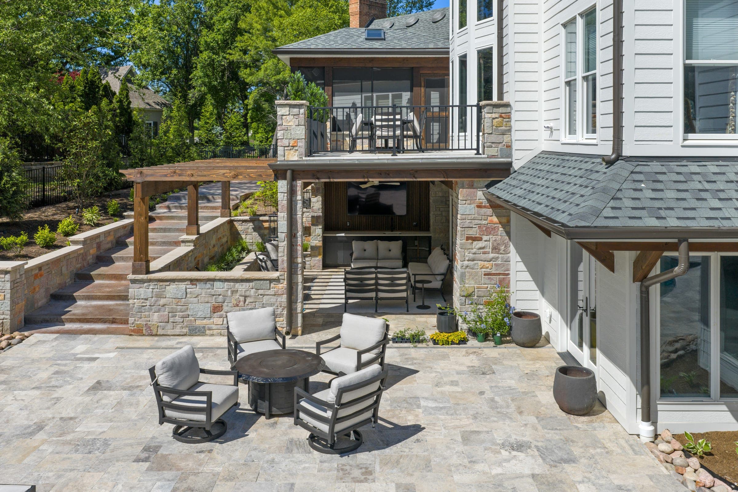Backyard Pool Photography for a Chesterfield Home Build. Photo by Zach Dalin, St. Louis photographer.