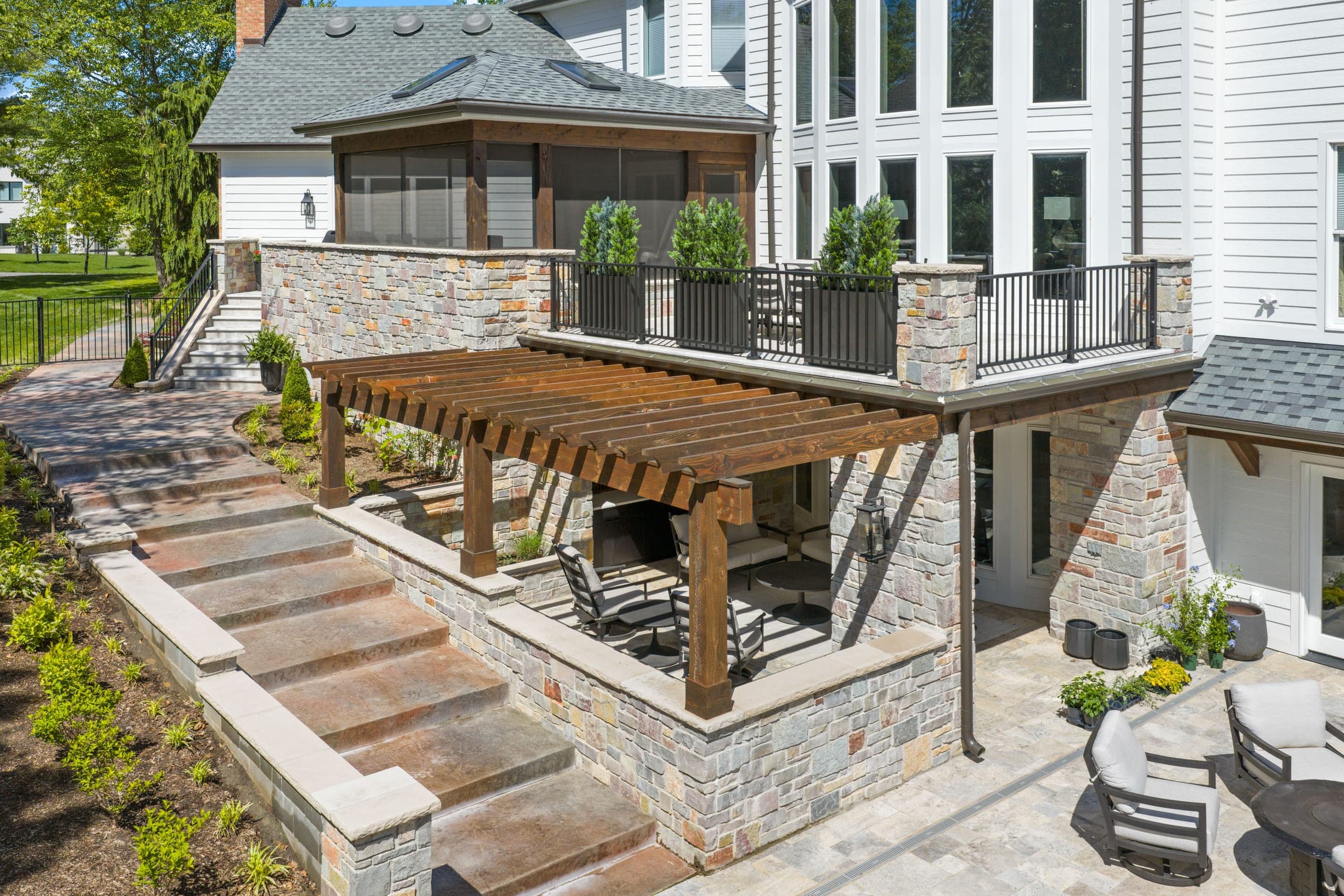 Backyard Pool Photography for a Chesterfield Home Build. Photo by Zach Dalin, St. Louis photographer.