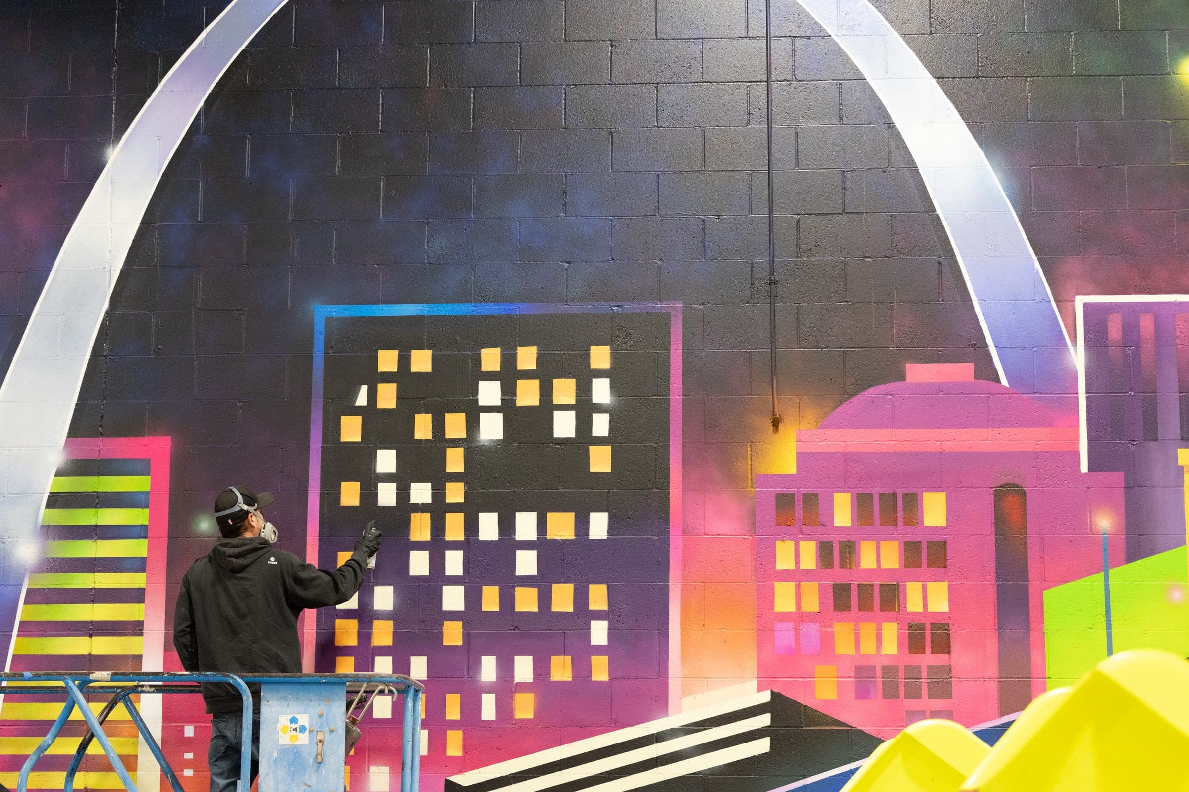 Behind the Scenes: Slick City St. Peters Gets a Graffiti Makeover. Photo by Zach Dalin, St. Louis photographer.