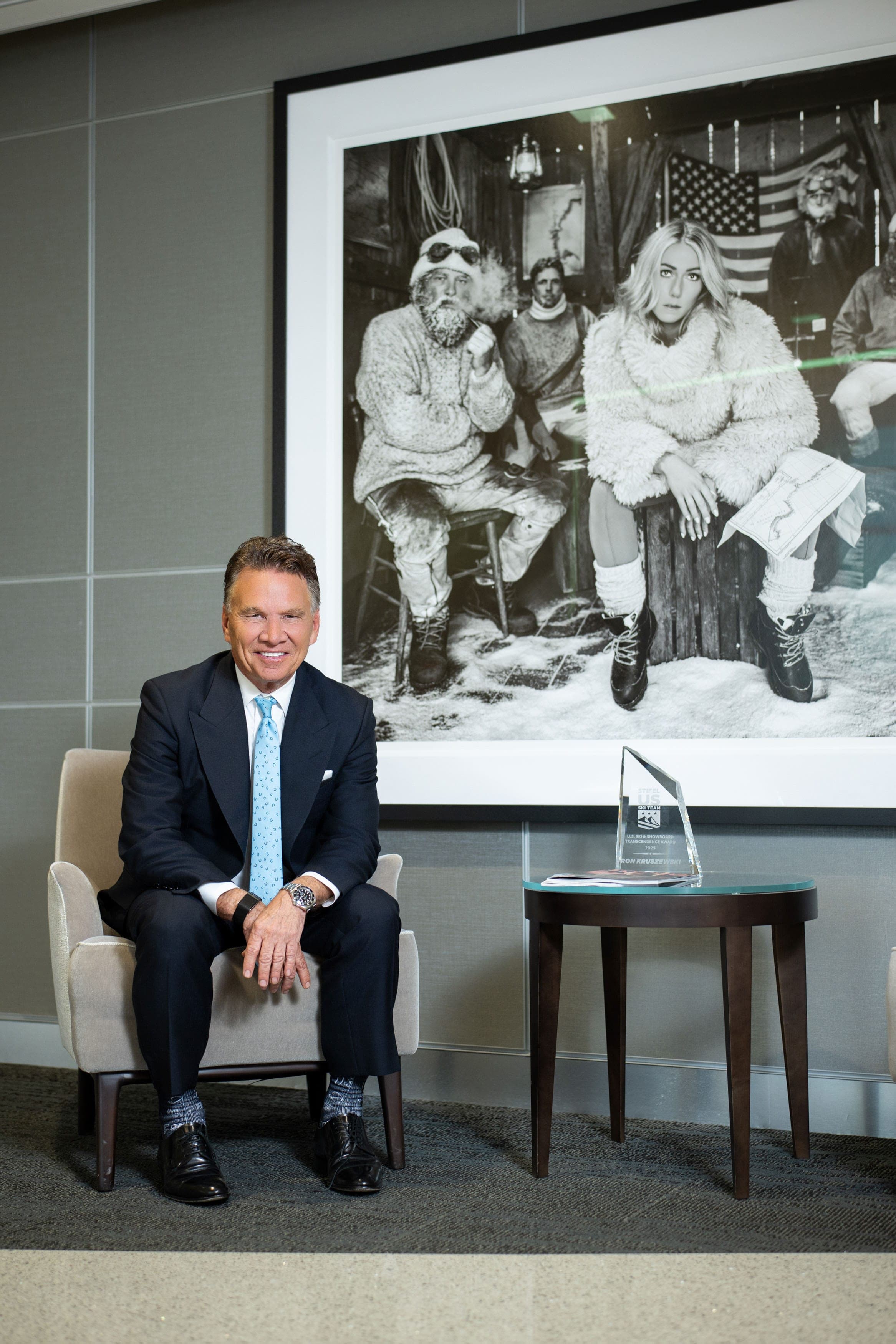 Photographing Stifel CEO Ron Kruszewski for Sophisticated Living Magazine. Photo by Zach Dalin, St. Louis photographer.