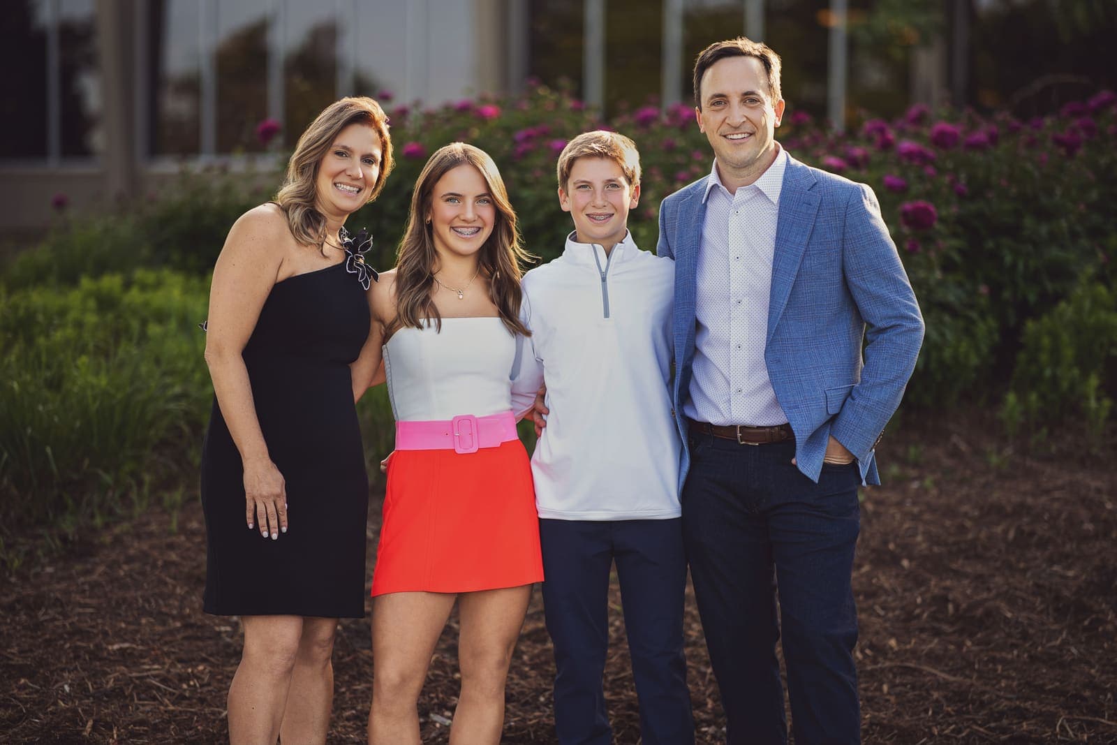 Golden-hour family portrait photographed in St. Louis